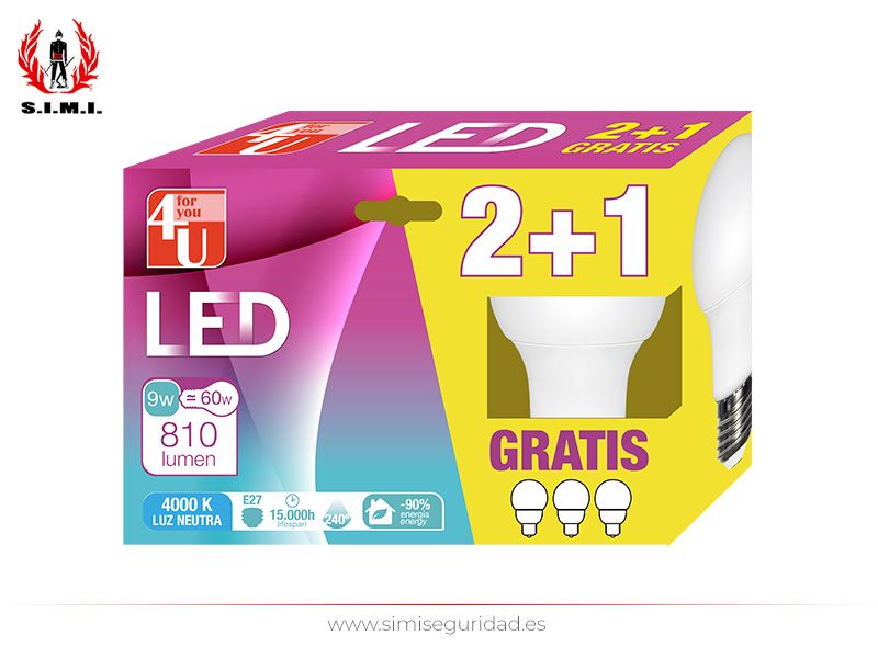 GARZA401159 – LED Standard GARZA A60 9W E27 Neutra 2+1